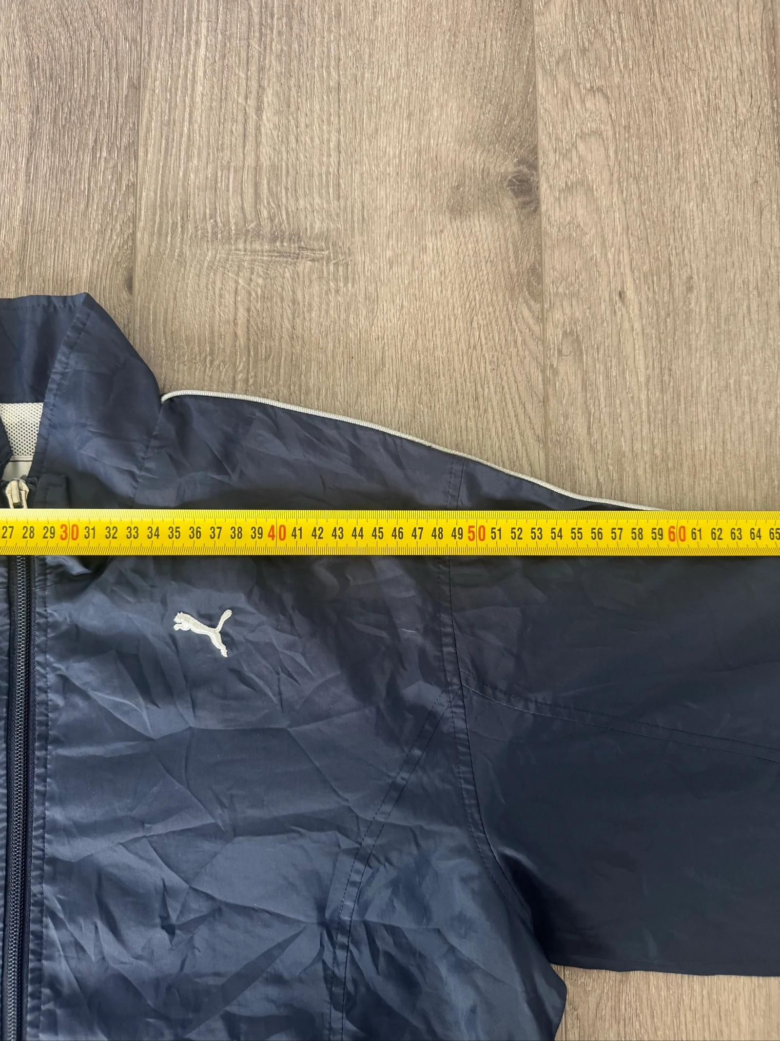 Puma Vintage Windbreaker Jacket Navy Blue Lightweight Full Zip 90s Women M – photo 8